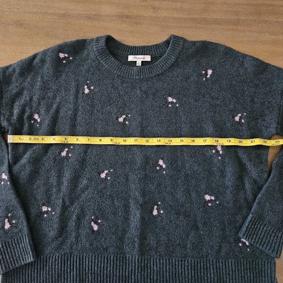 Madewell Plus Embroidered Cross-Stitch Floral Pullover Sweater – Size S - Picture 7 of 8